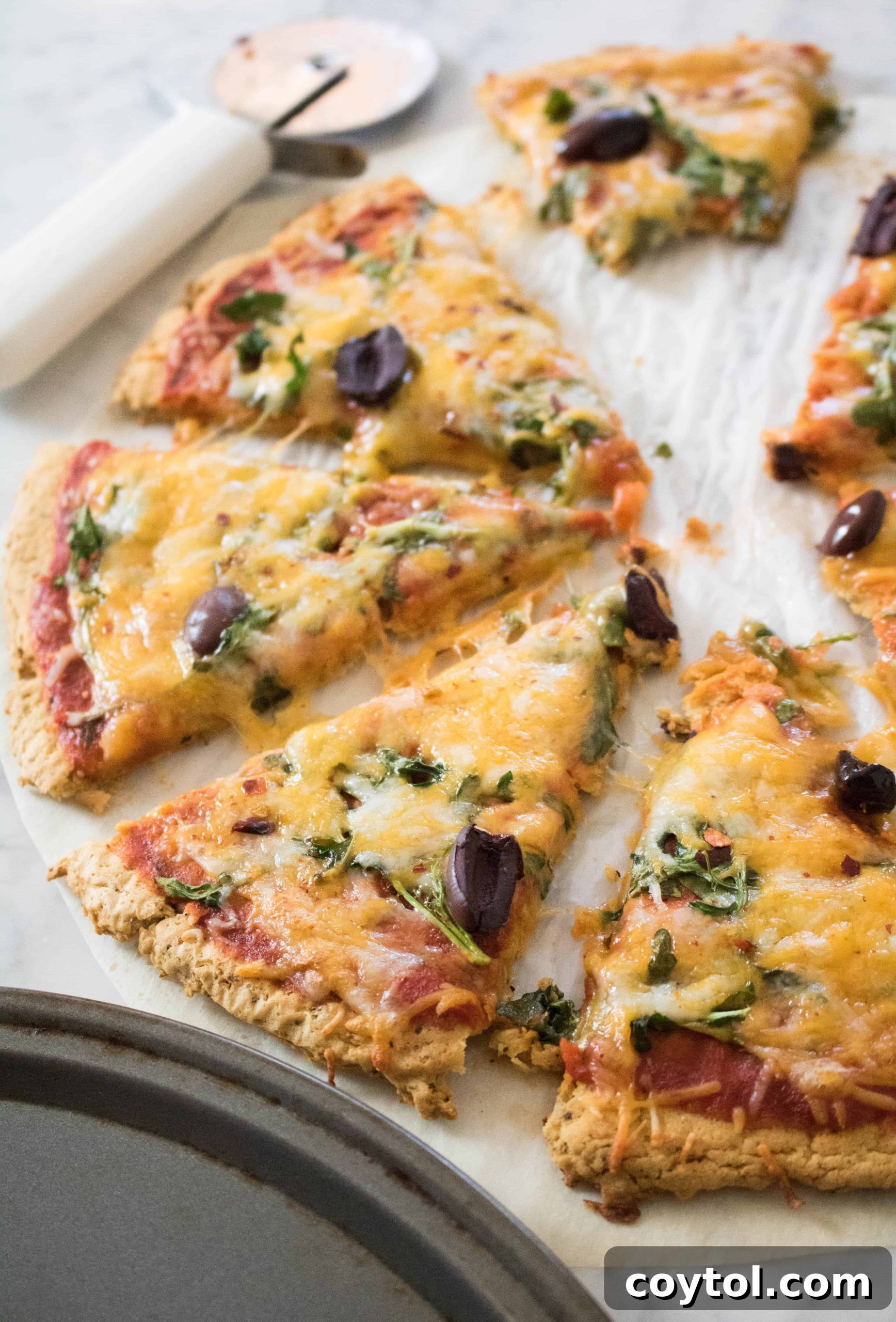 Delicious chickpea pizza crusts ready to be topped