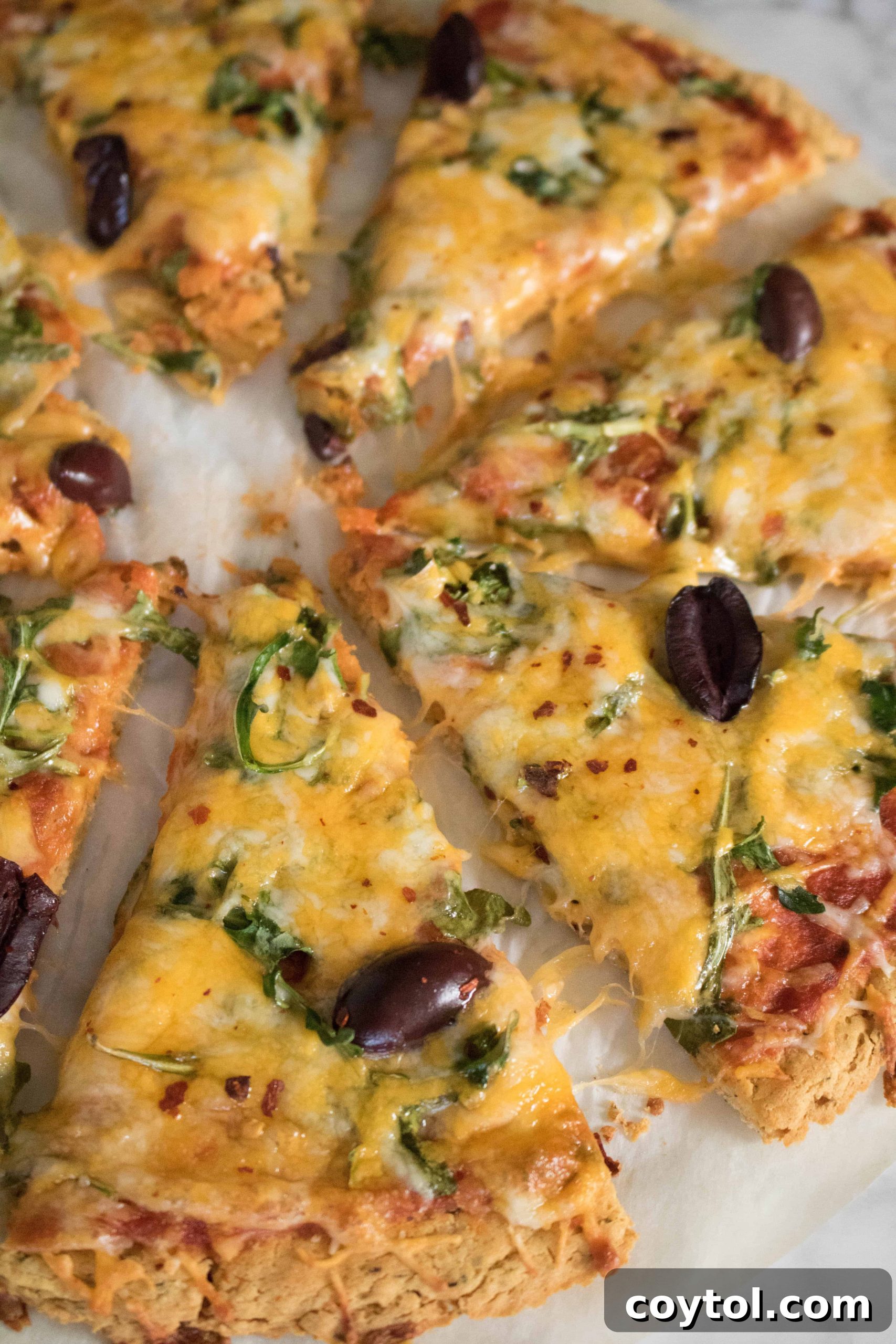 Ingredients laid out for chickpea pizza crust