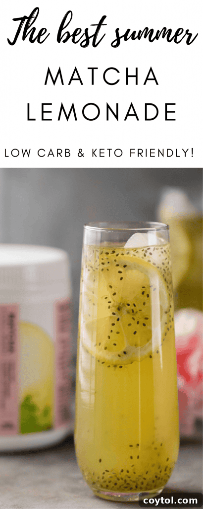 Matcha lemonade with chia seeds - best summer drink