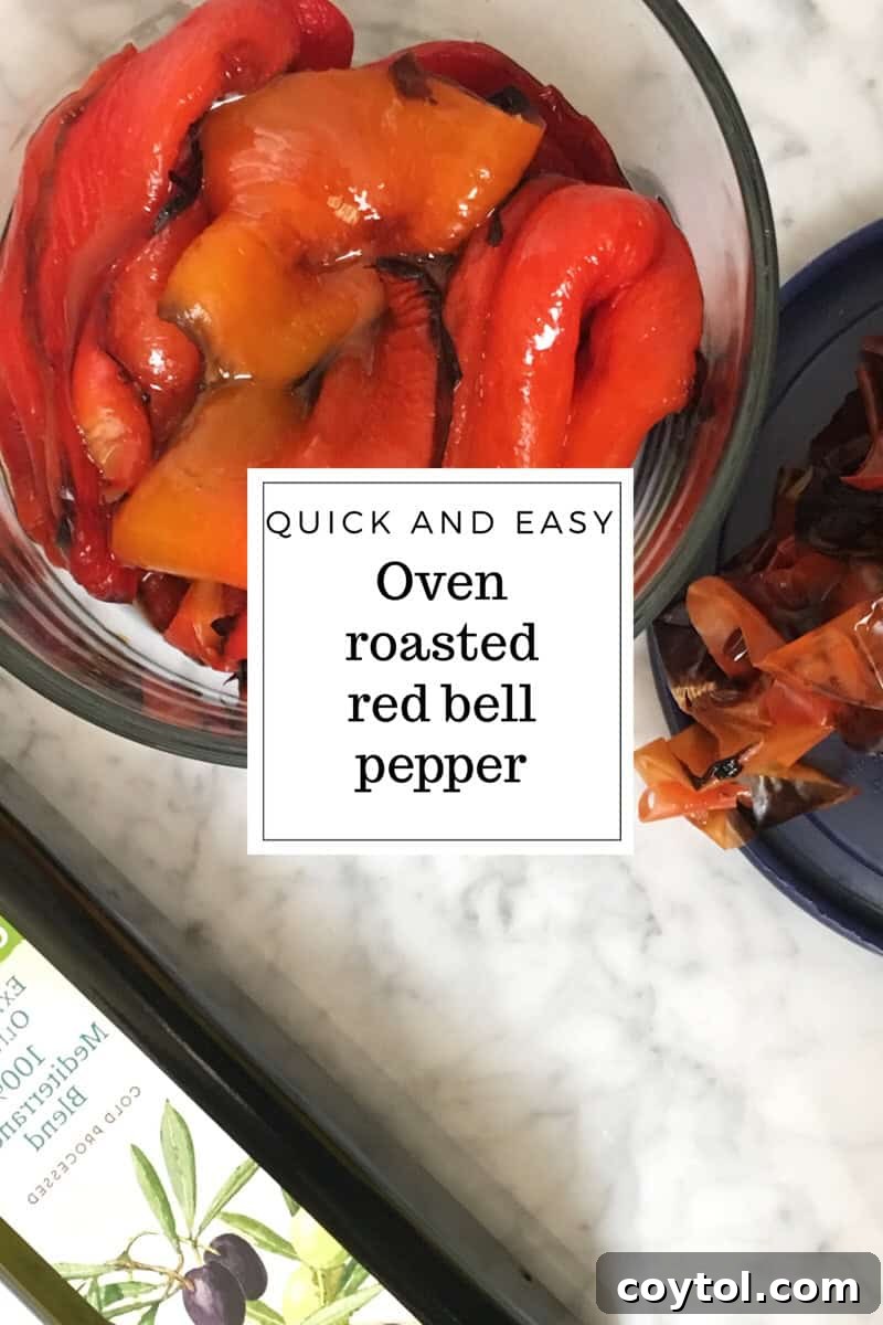 How to make oven roasted red bell pepper - final peeled product in a glass container