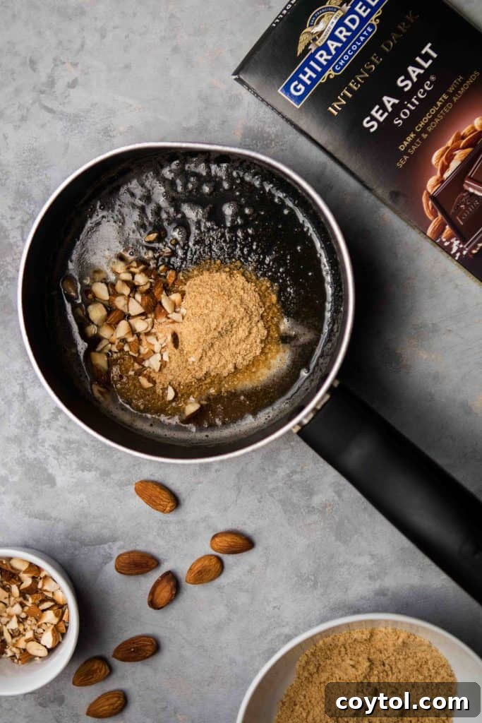 Mixing streusel ingredients for s'mores toast