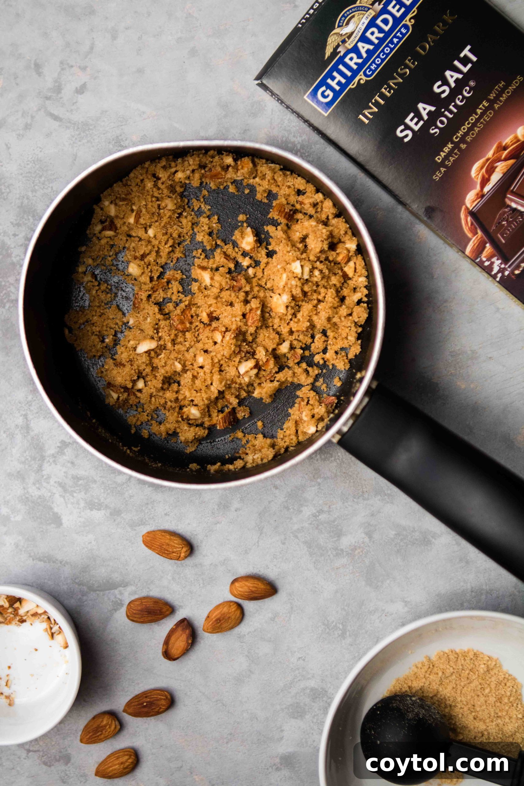 Baked graham cracker streusel for s'mores toast