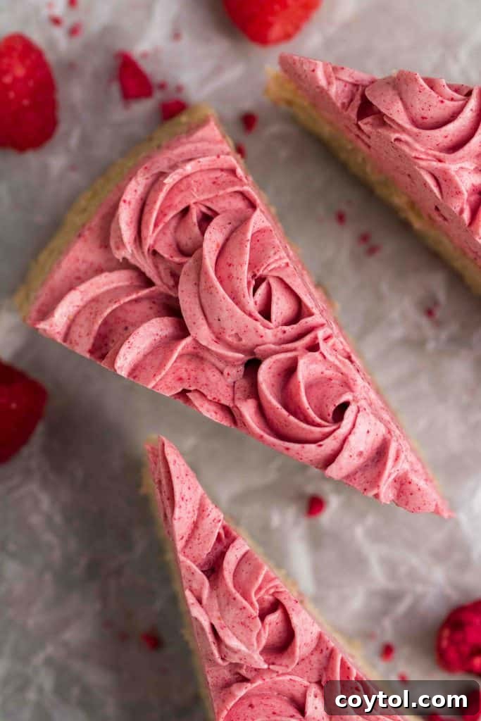 Pink cake with raspberry frosting