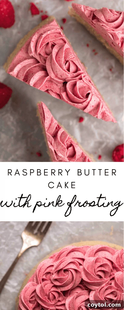 Raspberry butter cake with raspberry frosting