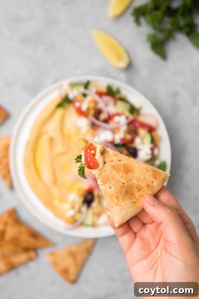 The best Mediterranean Loaded Hummus with fresh ingredients