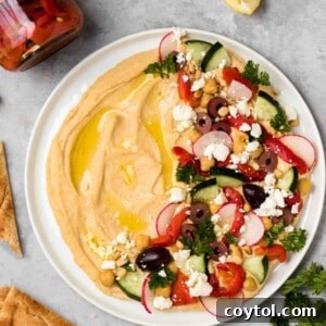 Easy loaded hummus appetizer