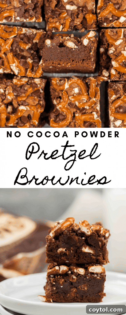 no cocoa powder pretzel brownies