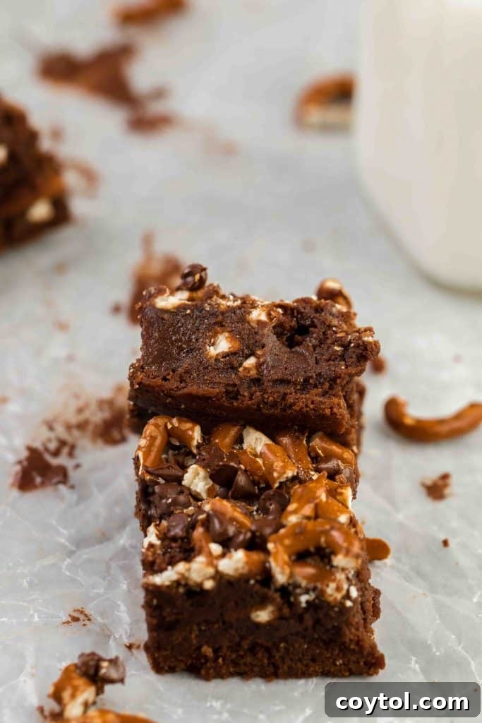 no cocoa powder pretzel brownies