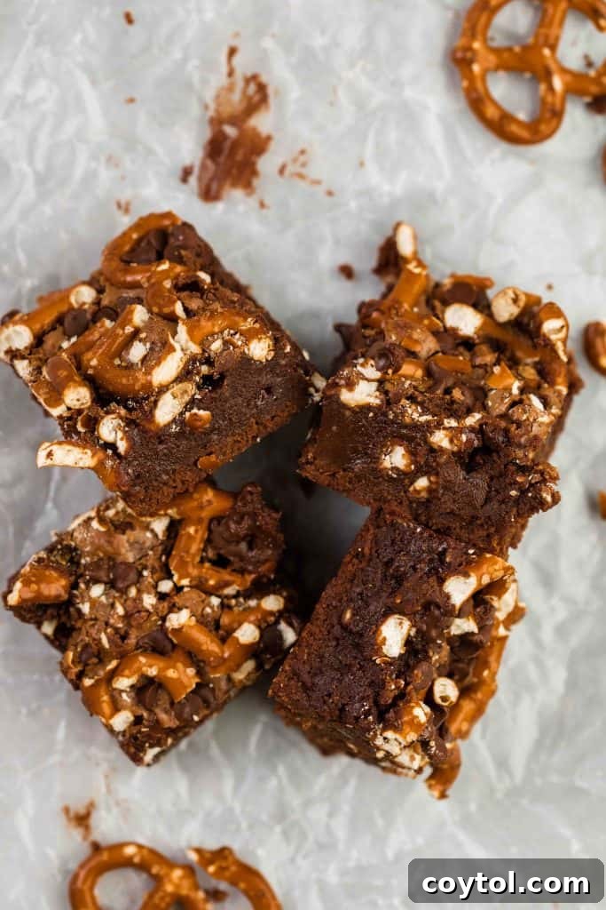 sweet and salty pretzel brownies