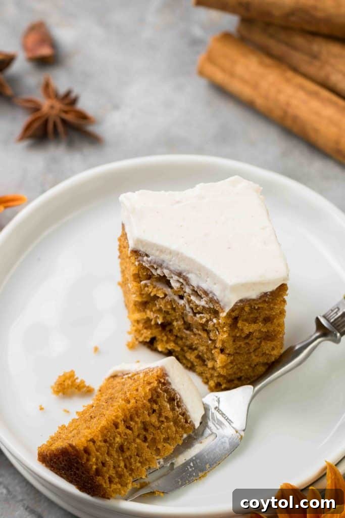 8x8 inch pumpkin sheet cake