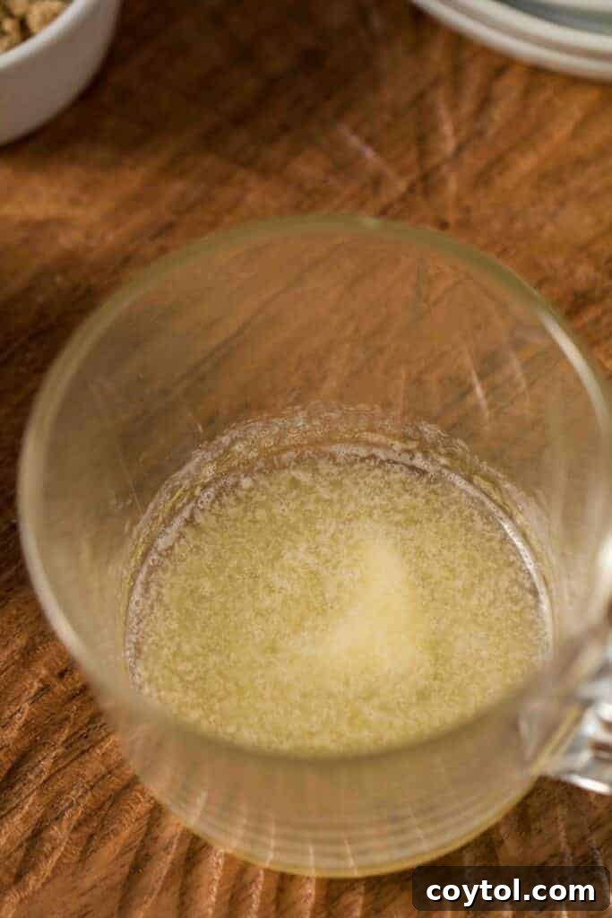 Melted butter in a mug