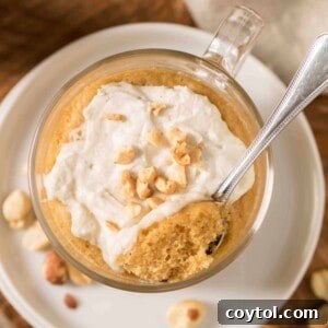 Easy 5-minute Moist Peanut Butter Mug Cake!