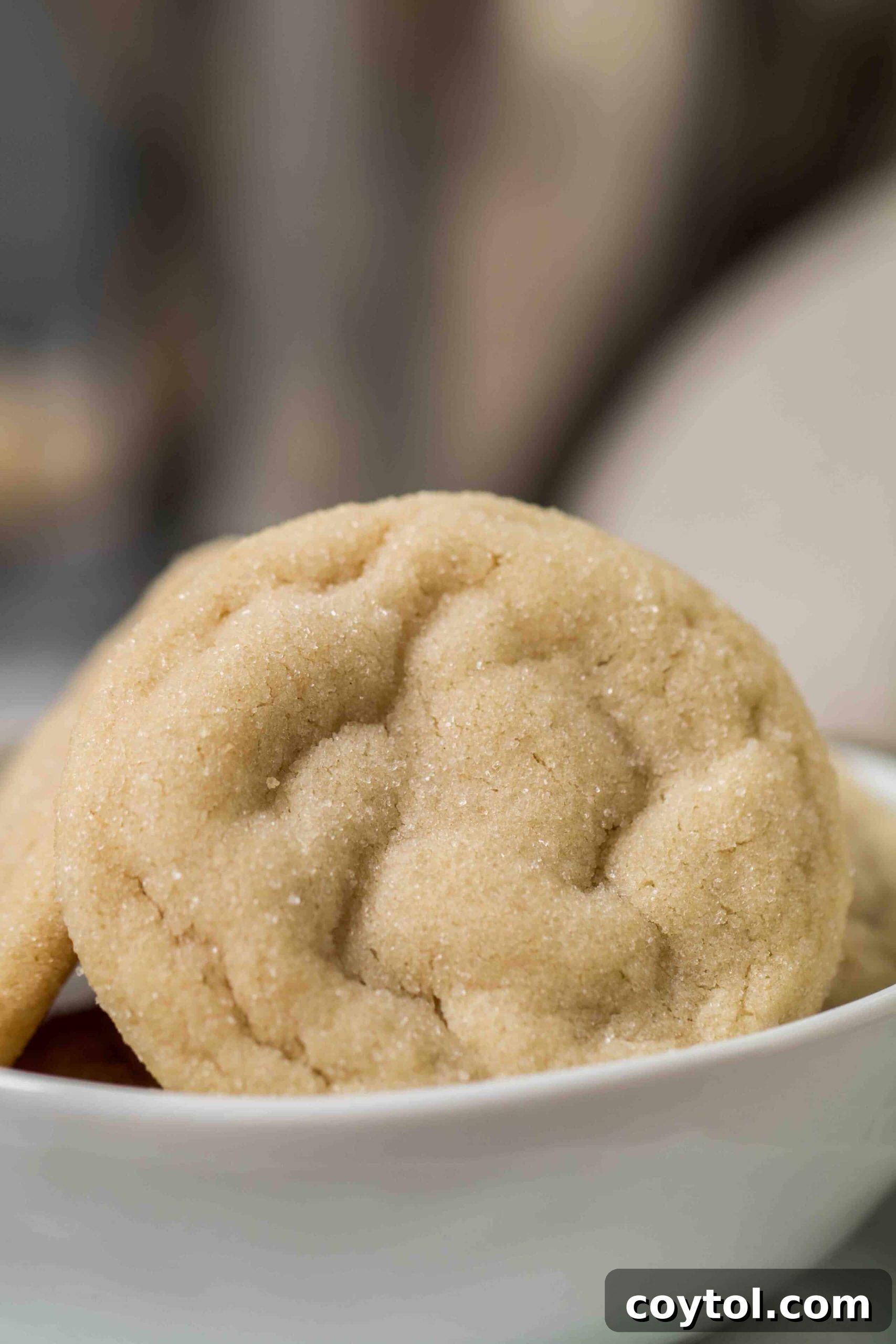 Soft sugar cookies in a bowl