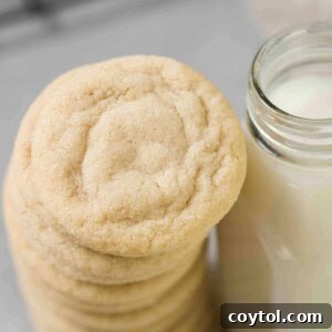 Stack of super soft sugar cookies