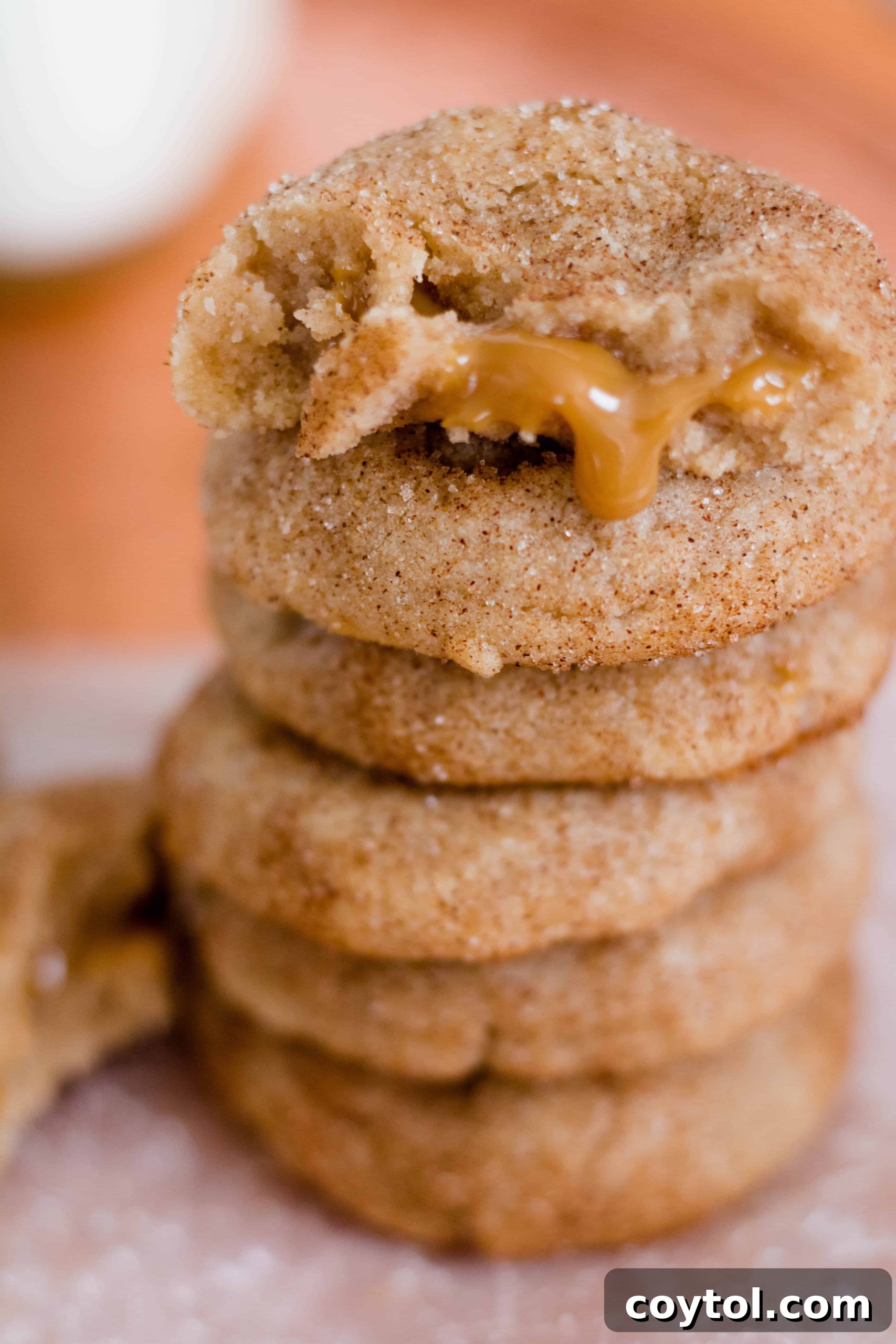 Dulce de leche stuffed Snickerdoodle cookie for Christmas