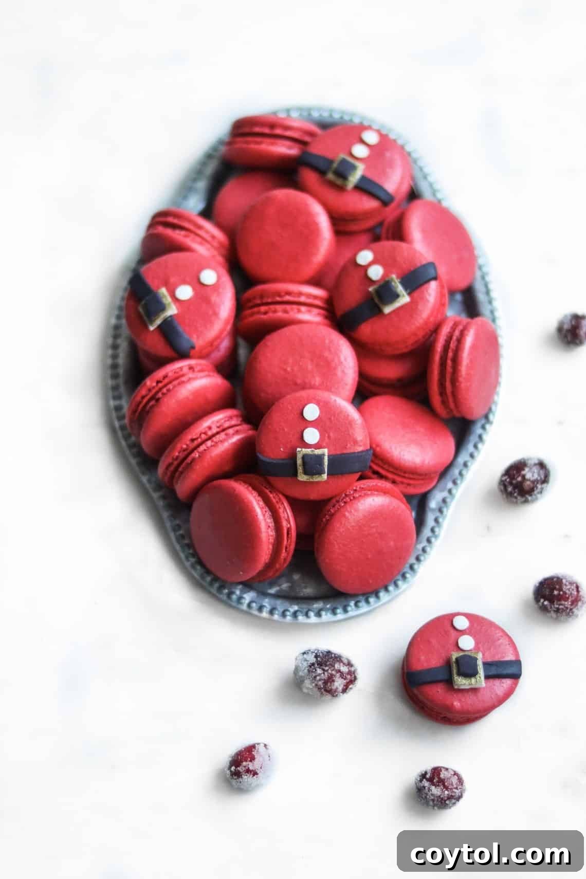 22 Days of Christmas cookies with santa macarons