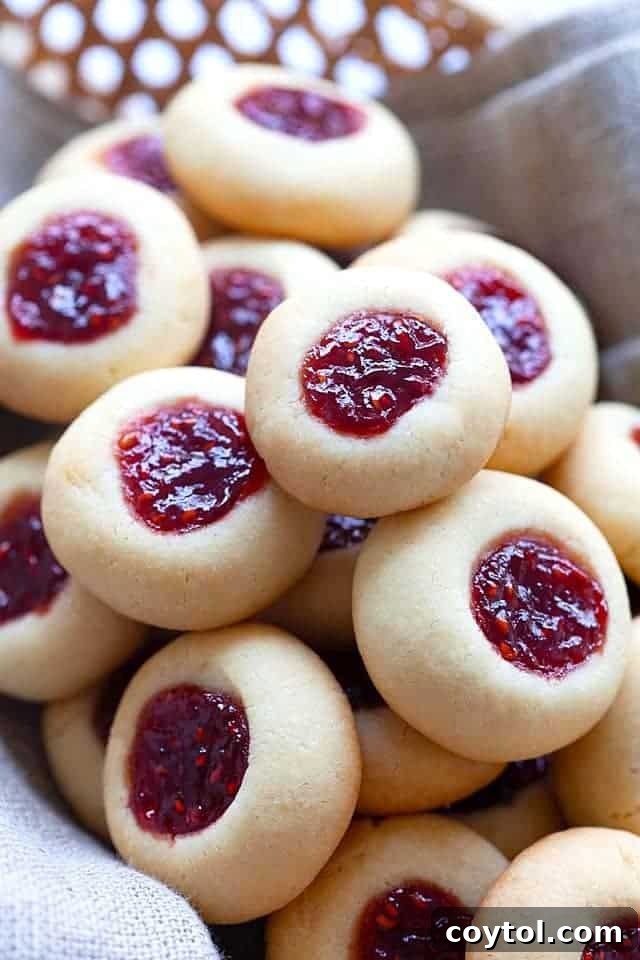 Raspberry thumbprint cookies for the holidays