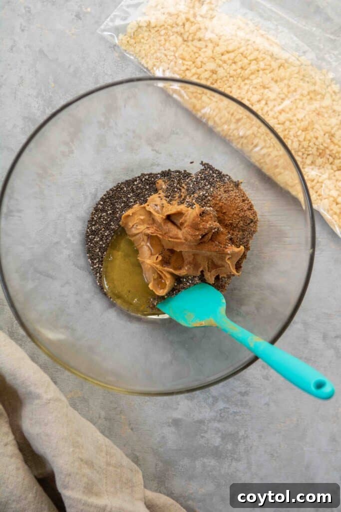 How to make reindeer peanut butter balls - mixing ingredients