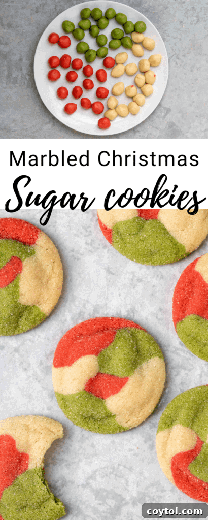 Vibrant Swirled Christmas Sugar Cookie Recipe 18 Marbled Christmas sugar cookies