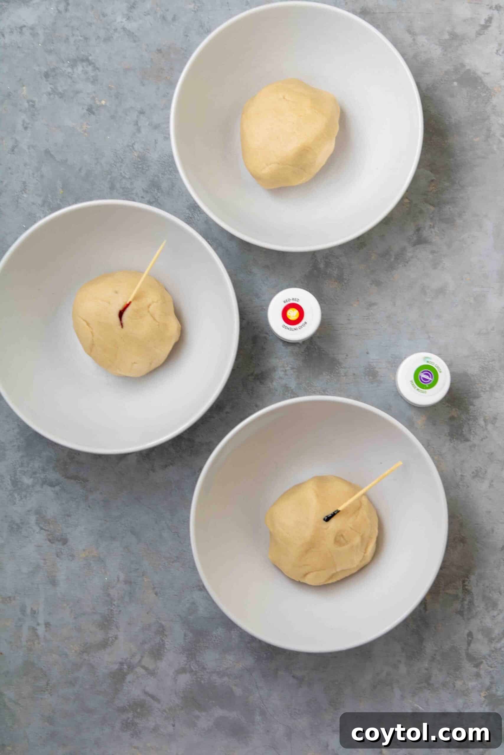 Vibrant Swirled Christmas Sugar Cookie Recipe 6 Cookie dough in a bowl
