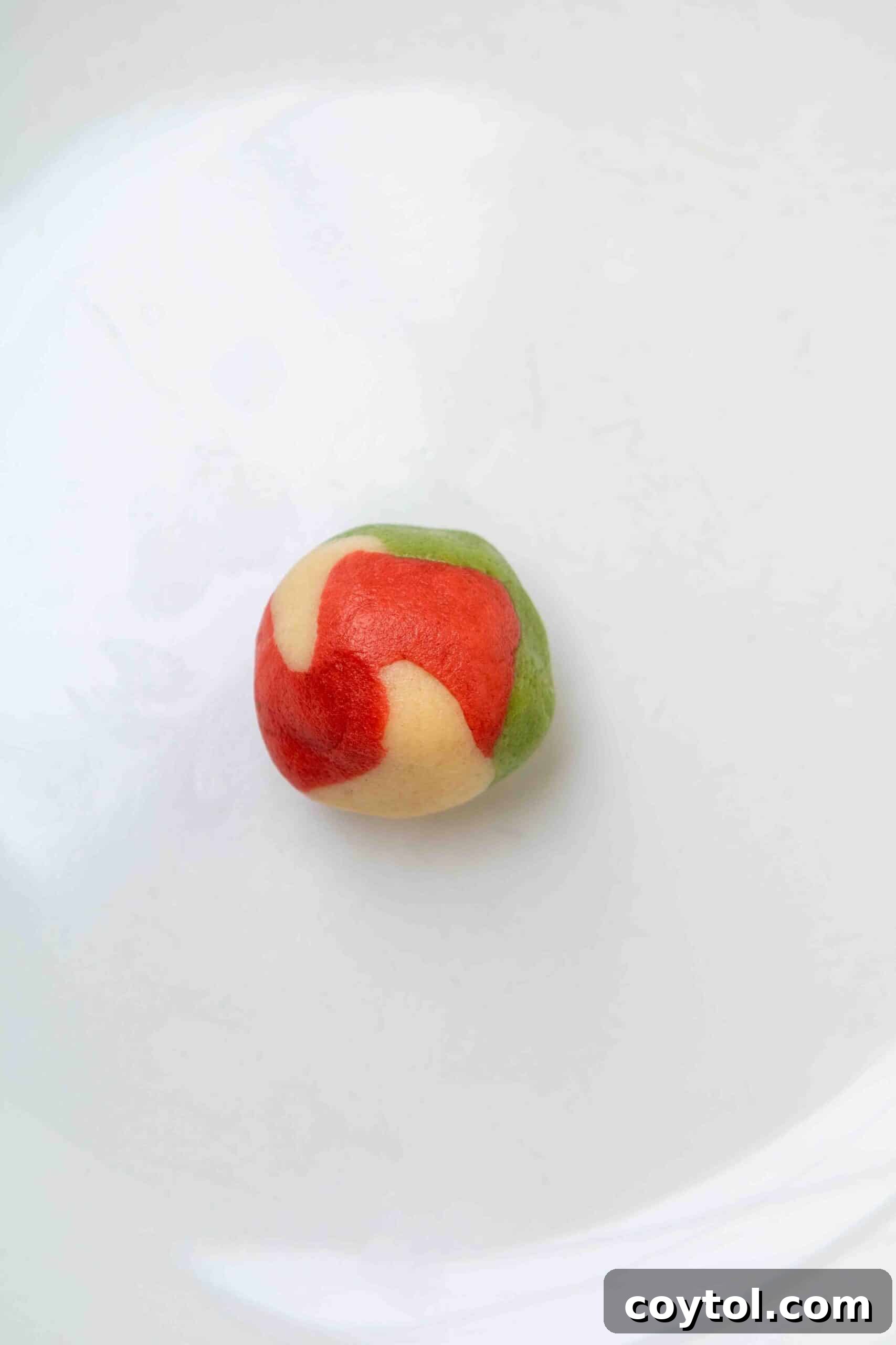 Vibrant Swirled Christmas Sugar Cookie Recipe 10 Cookie dough on a plate
