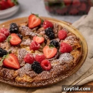 Croissant french toast with berries on top
