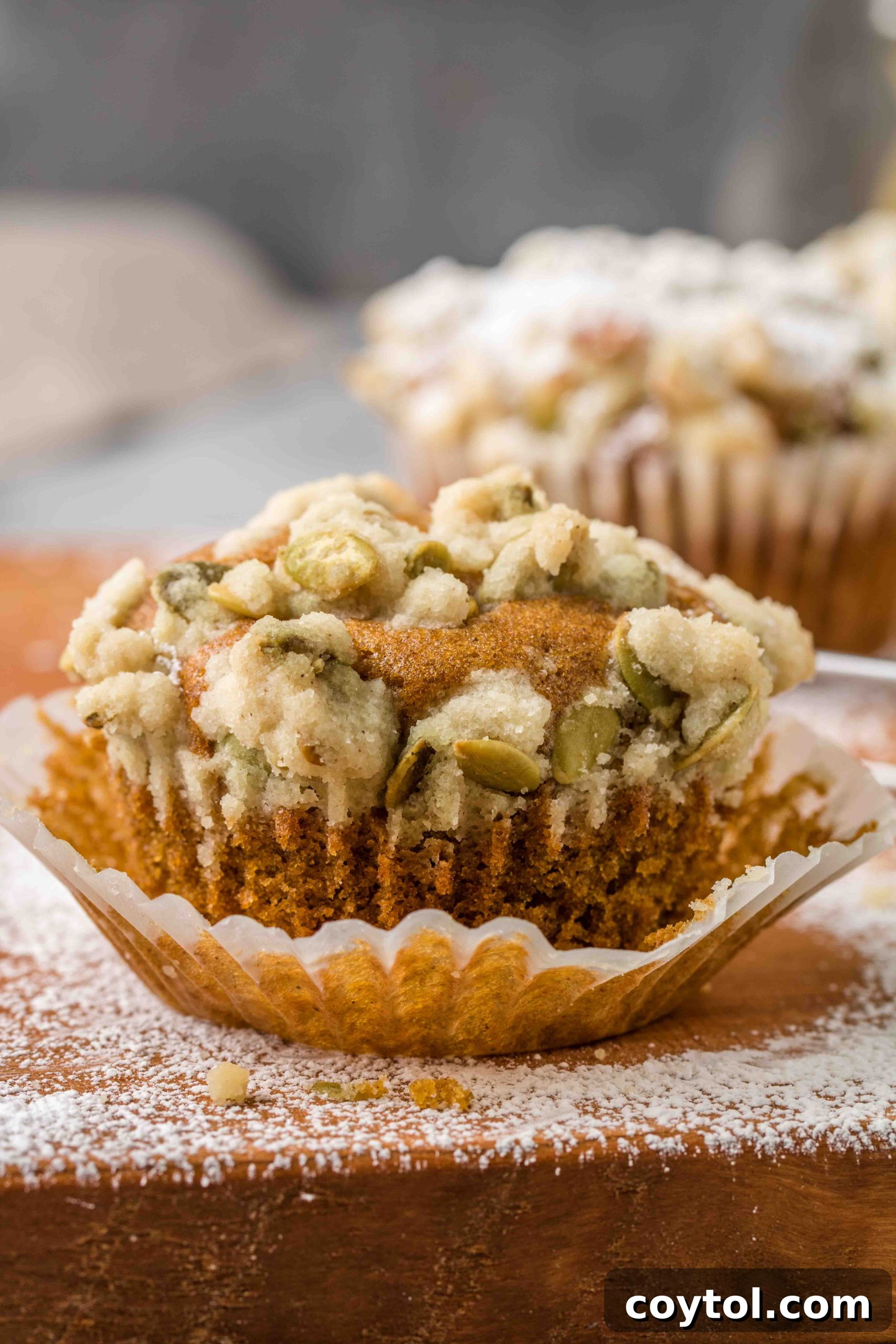 Delicious pumpkin muffins with a streusel topping, perfect for breakfast