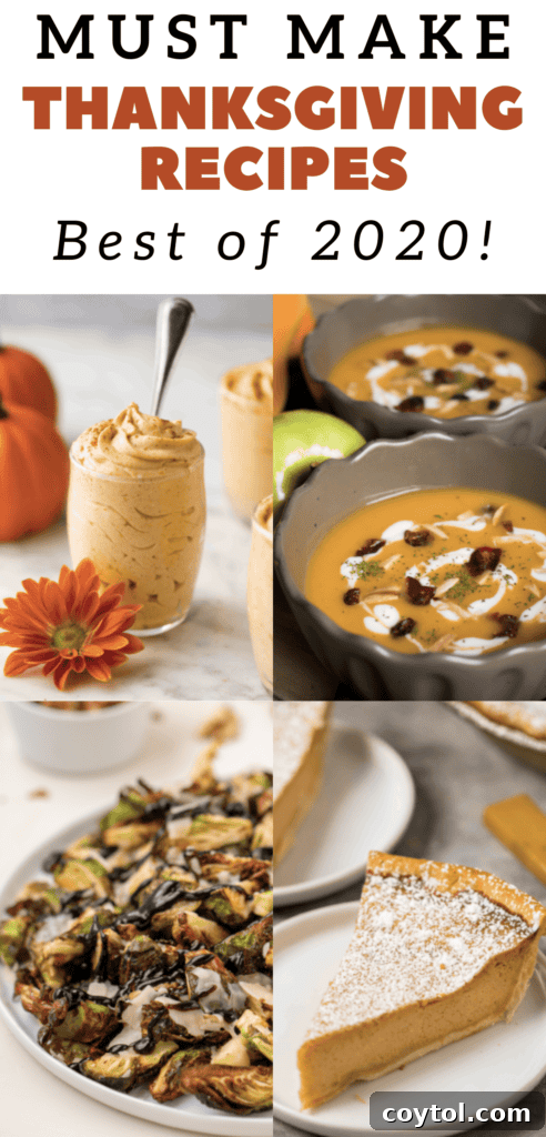 Thanksgiving recipe ideas collage for social media