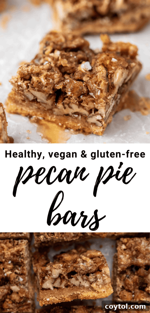Healthy pecan pie bars on a white background, perfect for a treat.