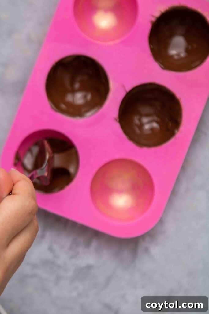 Chocolate-coated silicone molds