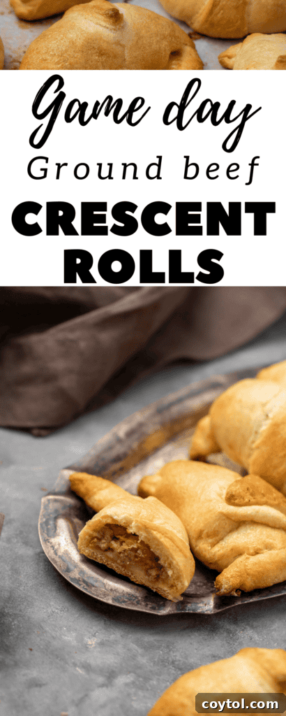Zesty Rotel Beef and Cheese Crescents 11 Pin this recipe: Cheesy Rotel Ground Beef Crescent Rolls for game day