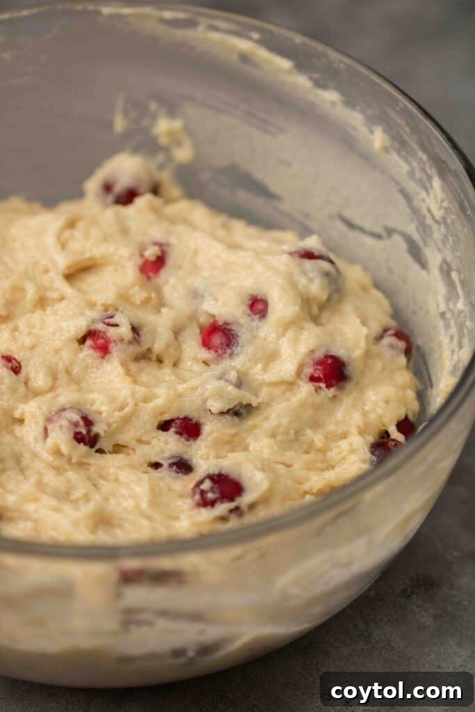 Moist muffin batter closeup