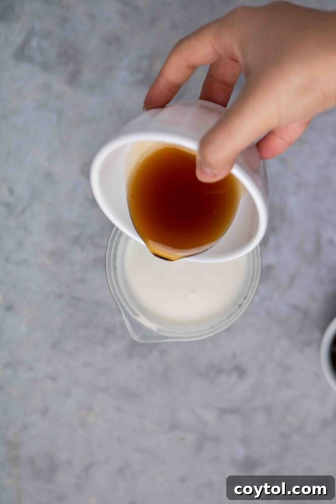 Adding maple syrup to half and half