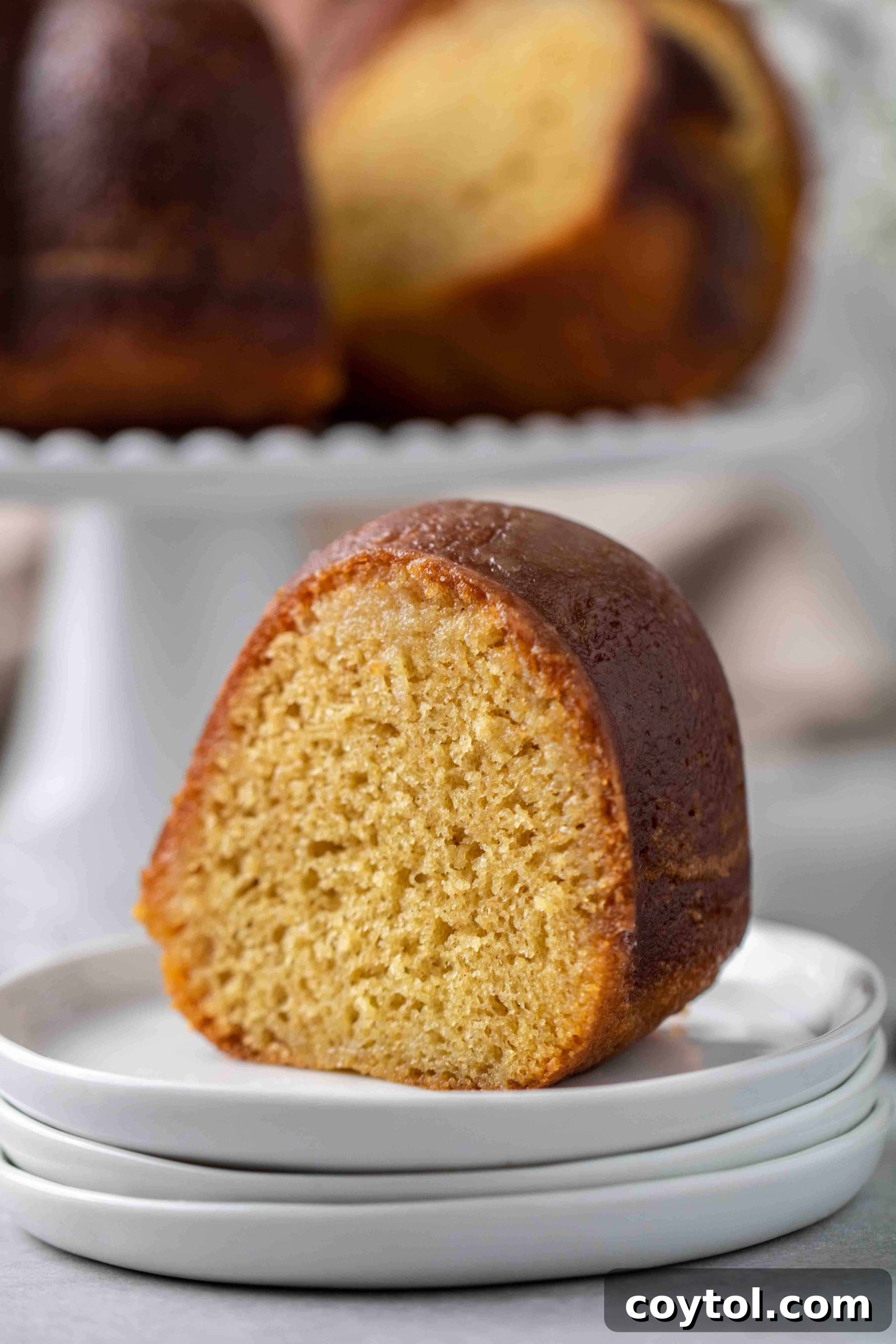 The Ultimate Not-Too-Sweet Bundt Cake 3 What is crack cake? A slice of moist cake