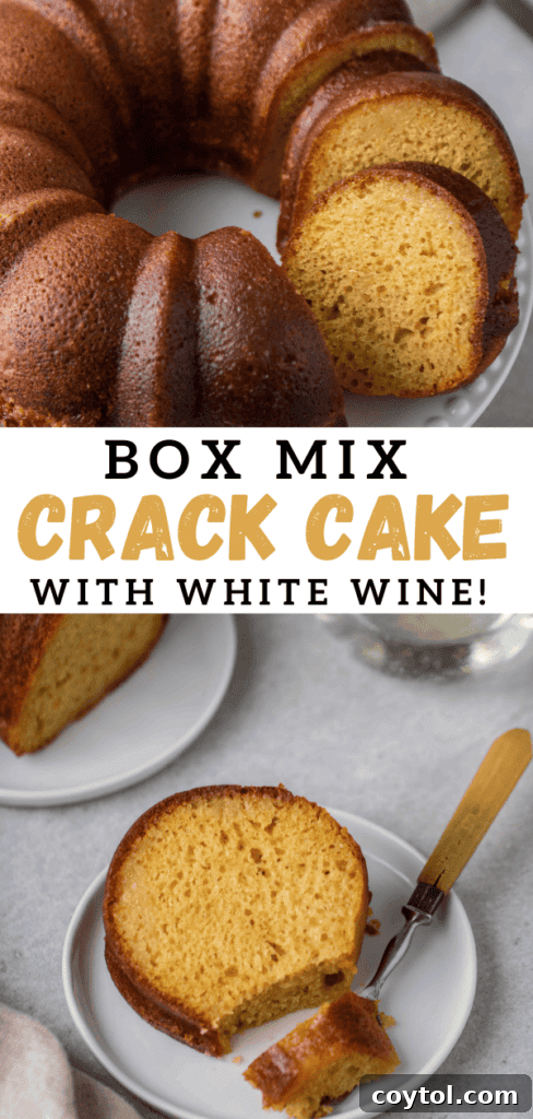 The Ultimate Not-Too-Sweet Bundt Cake 20 Crack cake with box mix on a white background