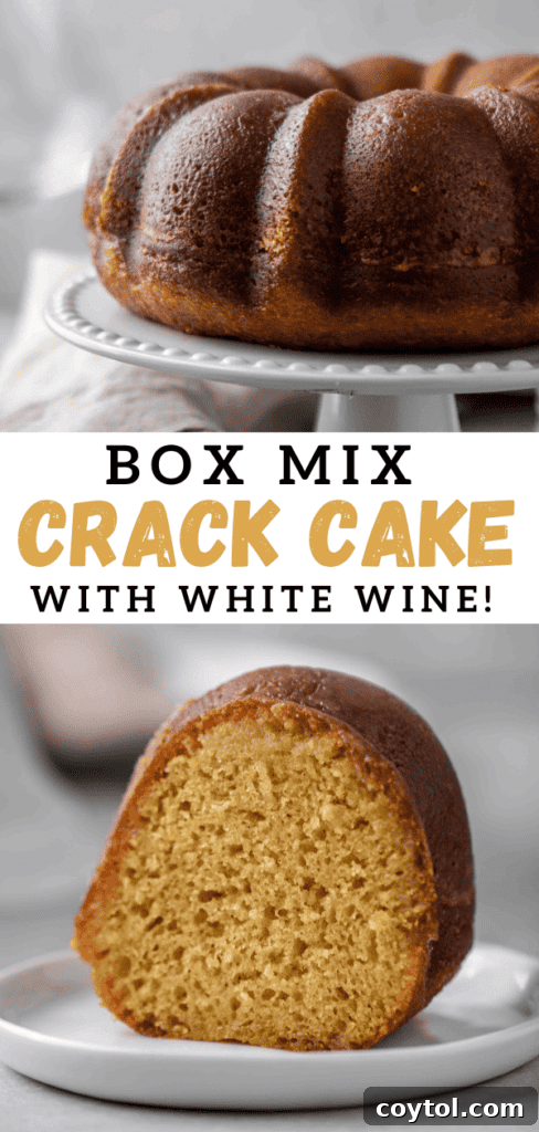 The Ultimate Not-Too-Sweet Bundt Cake 21 Crack cake with box mix, slice removed