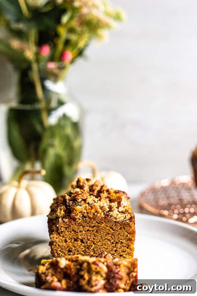 Paleo pumpkin pecan crumb bread for the 24 days of pumpkin recipes collection
