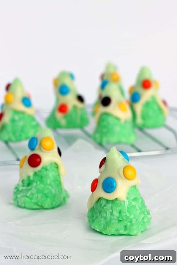 No-bake Christmas tree cookies, festive and easy for kids to make.