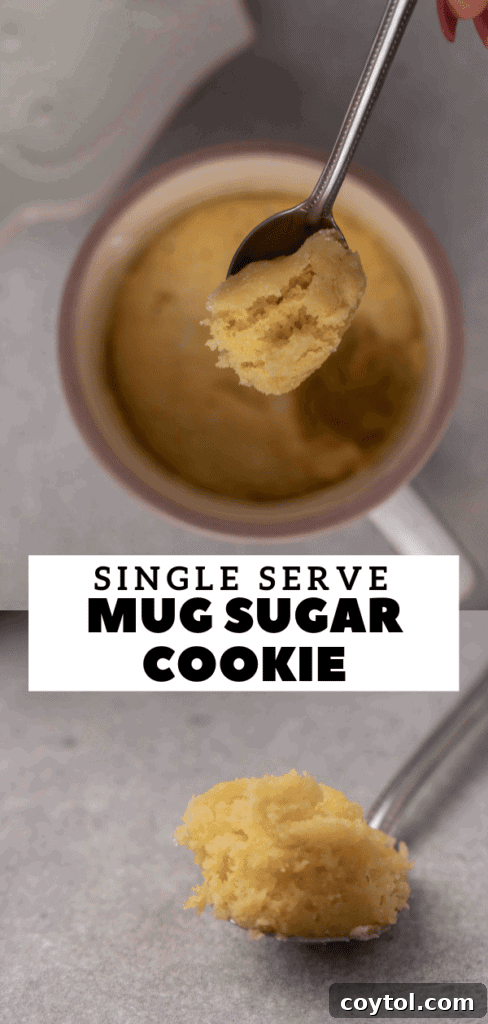 Easy sugar cookie mug cake, ready in minutes.