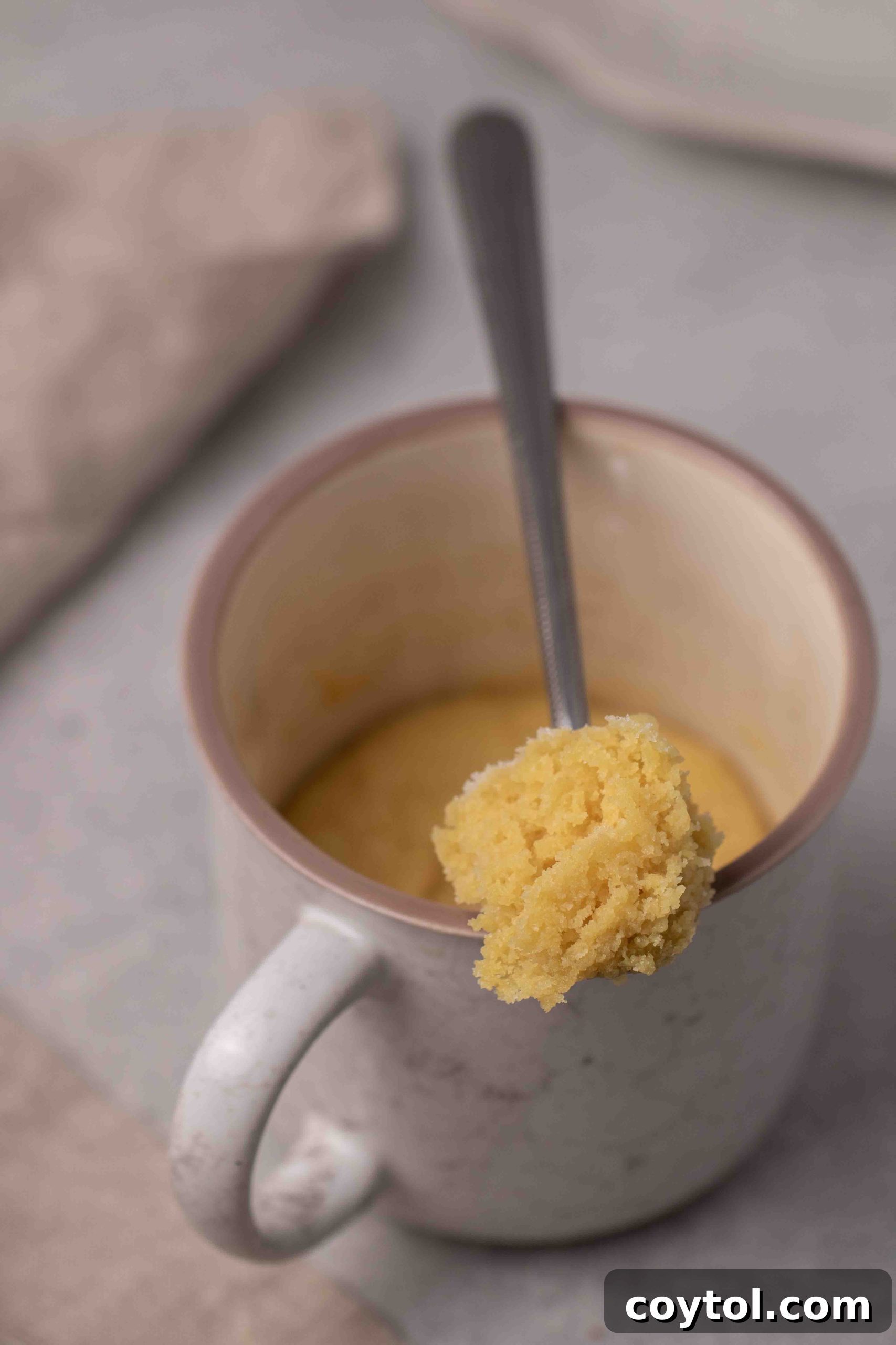 The simple ingredients for a delicious microwave sugar cookie mug cake