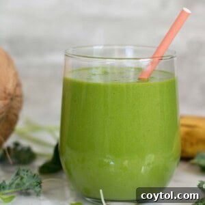 Spinach and Kale Smoothie recipe for breakfast
