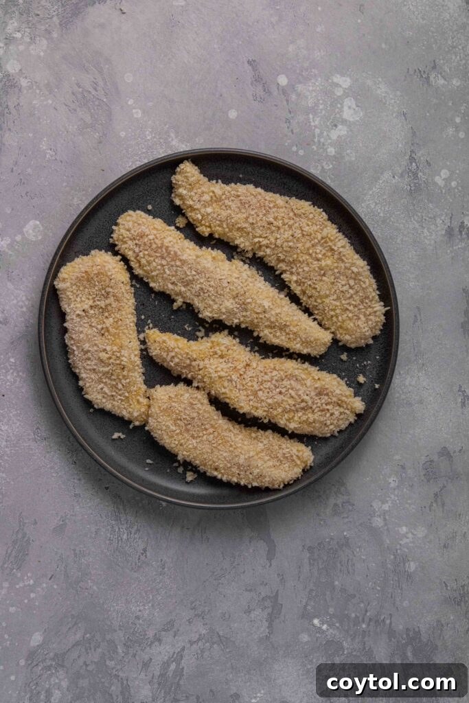 Chicken tenders on a plate
