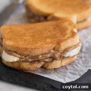 Grilled peanut butter banana sandwich