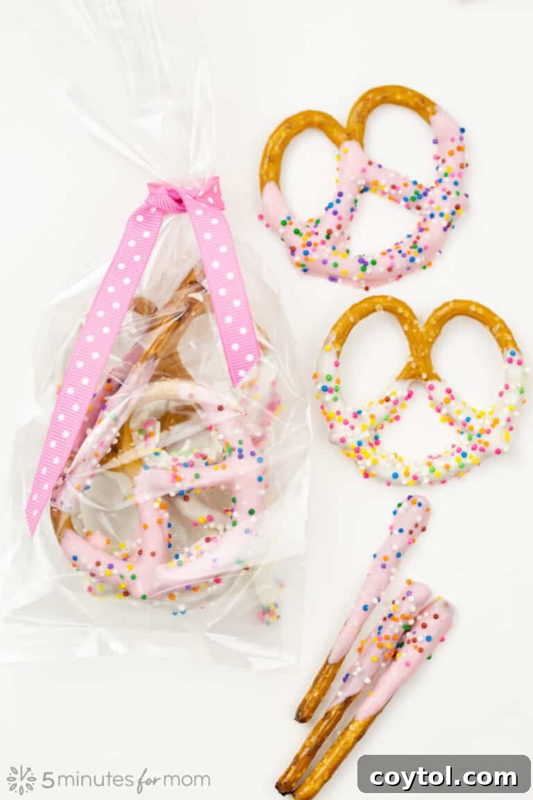 18 Easy No-Bake Valentine Treats for Kids 12 Delicious no-bake Valentine's Day chocolate dipped pretzels for kids.