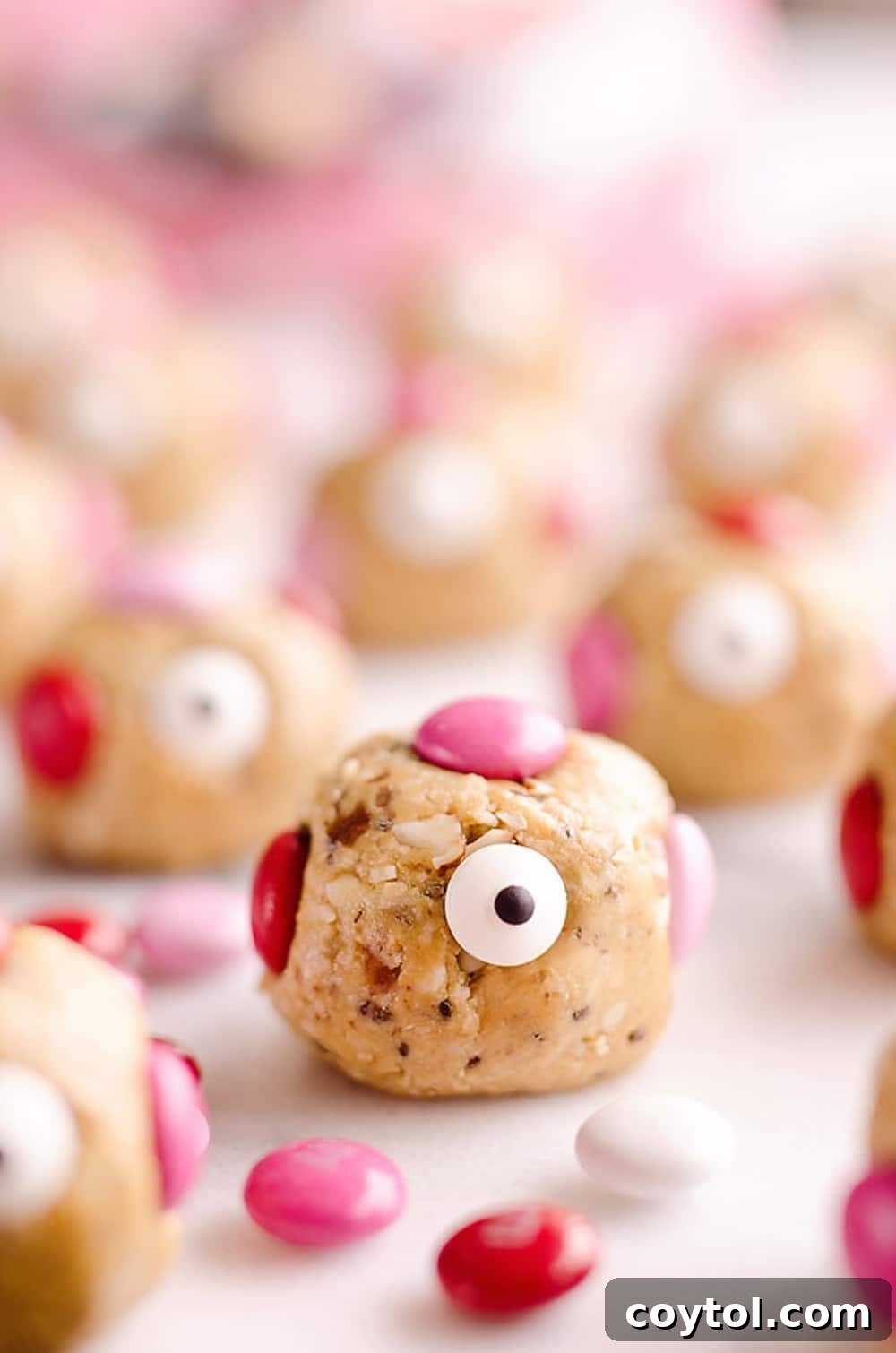 18 Easy No-Bake Valentine Treats for Kids 18 Cute no-bake love monster energy bites for Valentine's Day, a healthy kid's treat.