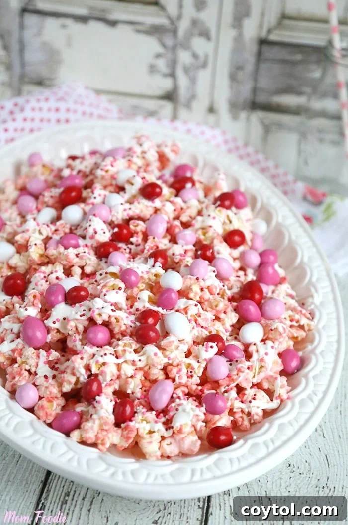 18 Easy No-Bake Valentine Treats for Kids 19 Sweet no-bake Valentine's Day popcorn with pink chocolate and M&Ms for kids.