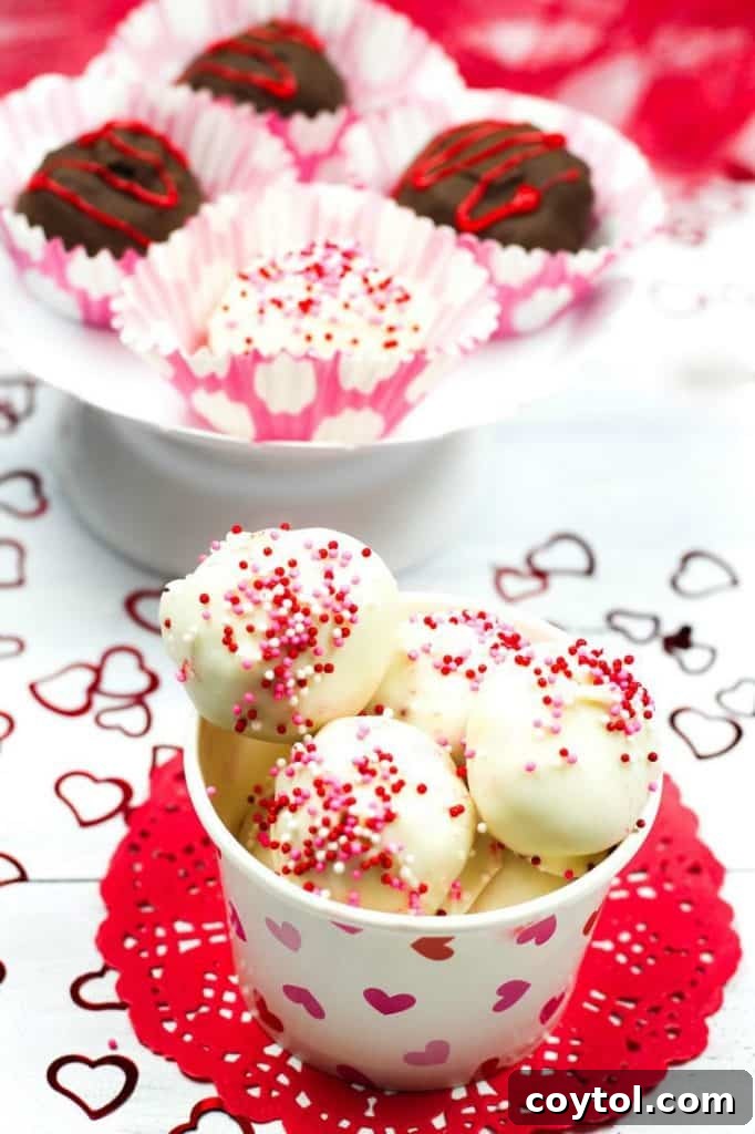 18 Easy No-Bake Valentine Treats for Kids 4 Delightful no-bake Oreo balls, a perfect Valentine's day treat for kids.