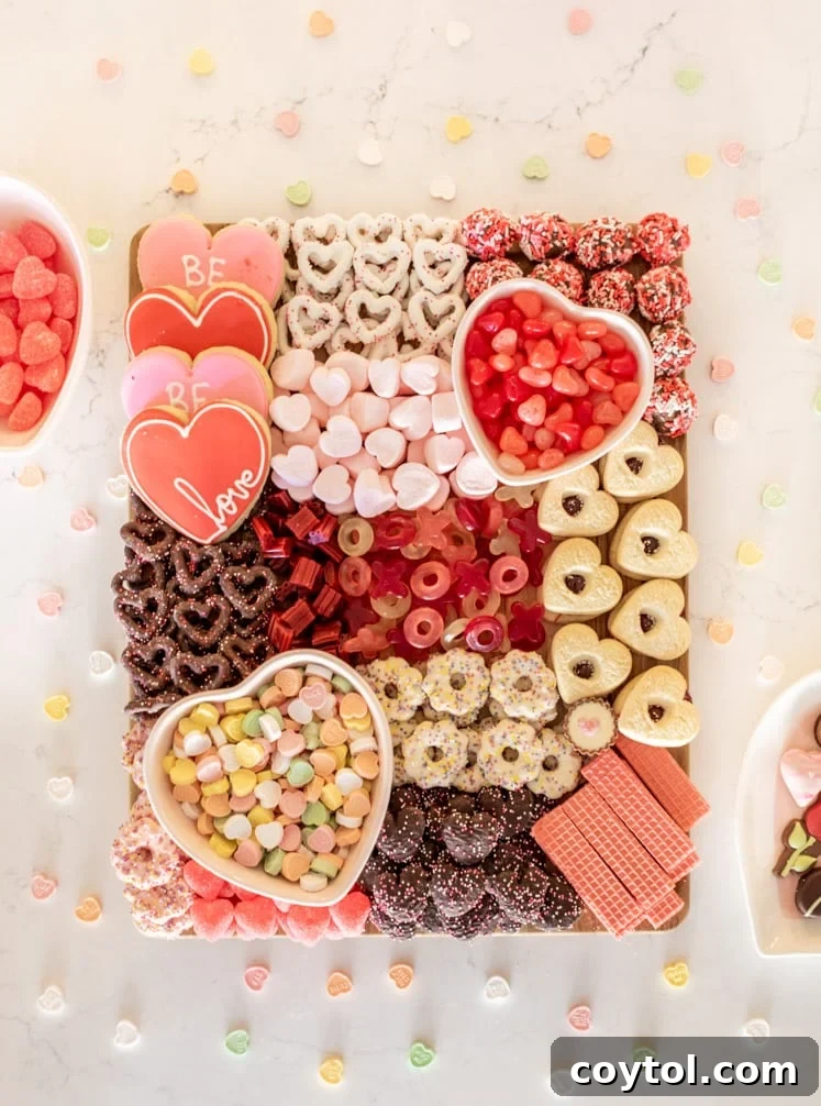 18 Easy No-Bake Valentine Treats for Kids 6 Creative no-bake Valentine's Day charcuterie board, a fun activity for kids.