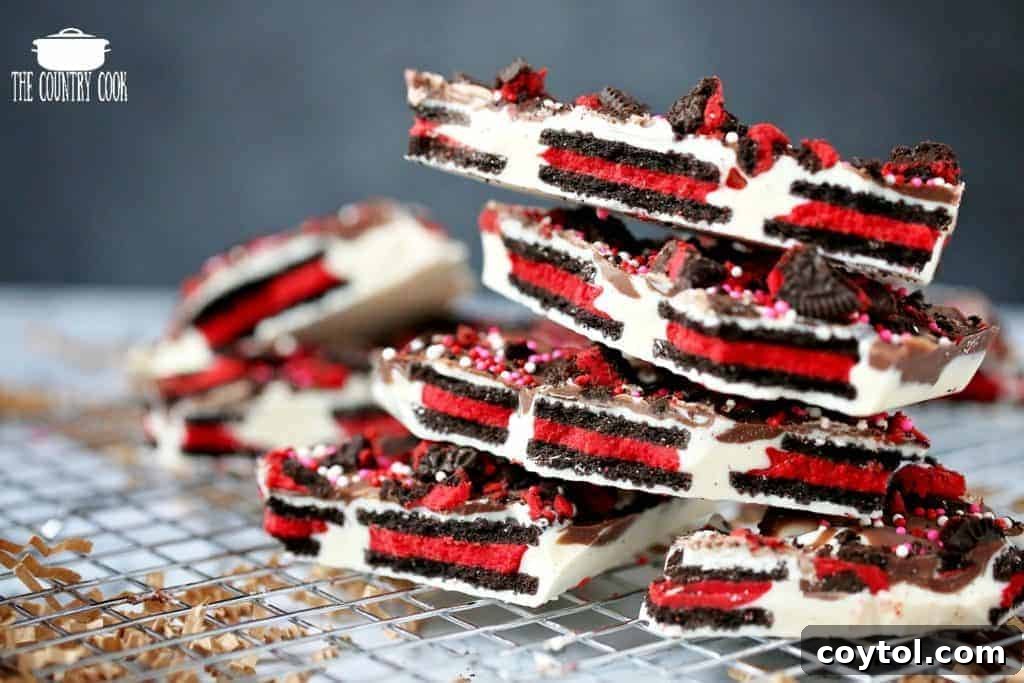 18 Easy No-Bake Valentine Treats for Kids 8 Easy no-bake Valentine's Day Oreo cookie bark recipe, great for kids.