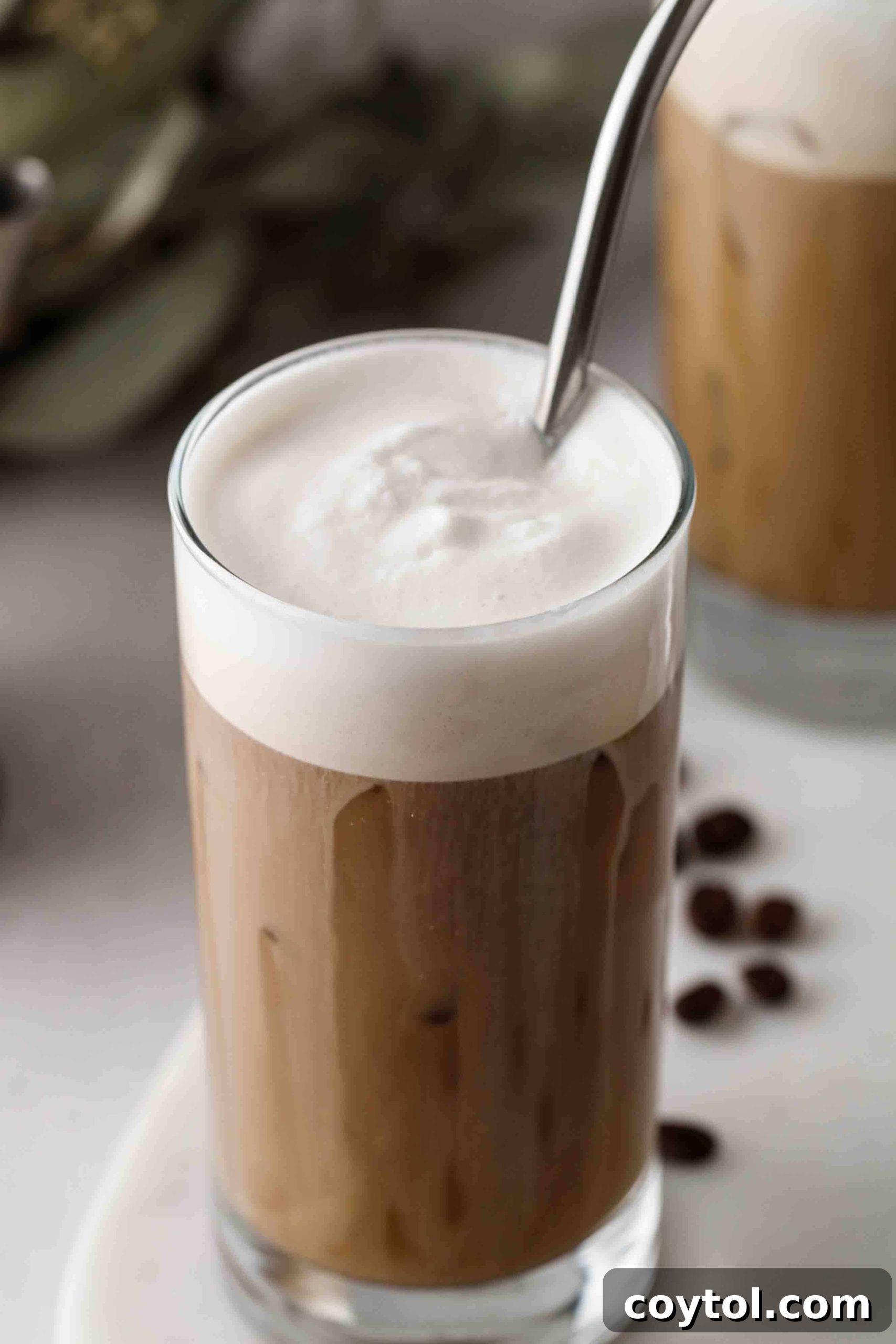 Starbucks inspired cold brew with salted cold foam